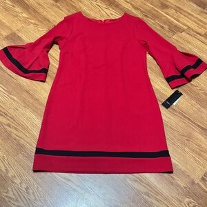R&K Red Dress with Bell Sleeves NWT